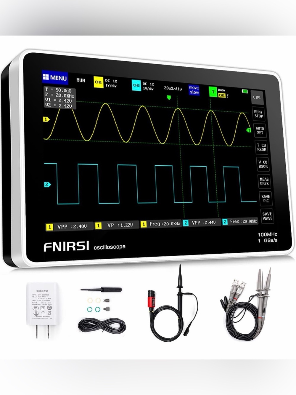 New FNIRSI 1013D Handheld Digital Tablet oscilloscope Portable Storage 100MHz